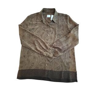 Womens’ Emma James Brown Paisley Blouse Size 10